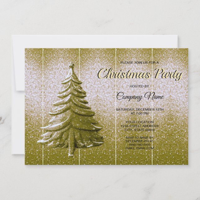 Gold Holiday Ball Invitation (Devant)