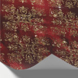 Gold Holiday Christmas Metallic Damask Elegant Wrapping Paper<br><div class="desc">Gorgeous faux metallic red background with faux gold damask pattern for a beautiful and elegant Christmas gift wrap.</div>