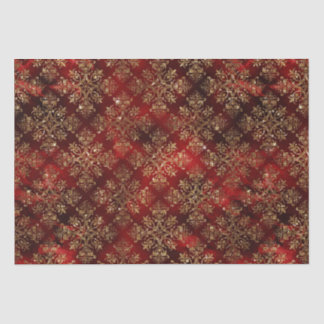 Gold Holiday Christmas Sparkle Elegant Damask Tissue Paper