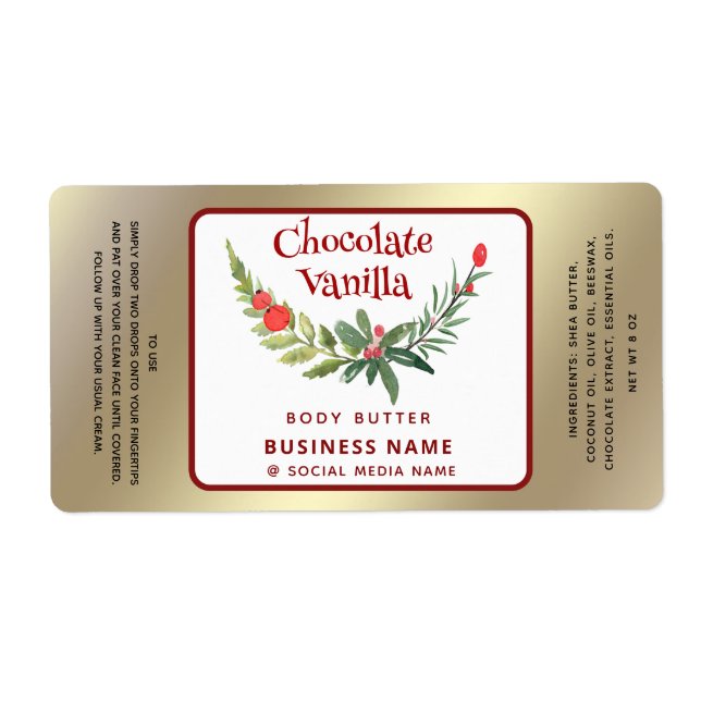 Gold Holiday holly brunch typography product (Front)