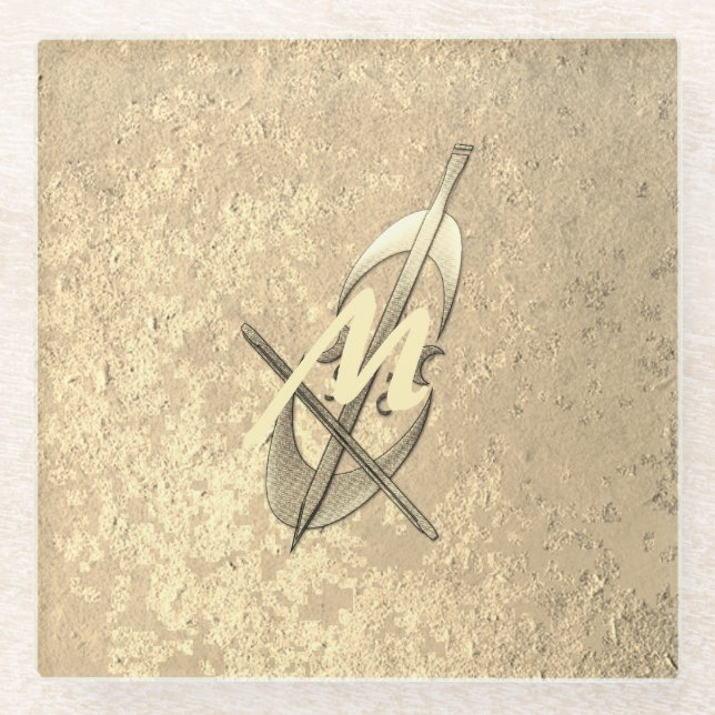 Gold Holiday Season Vibe Glass Coaster (Front)