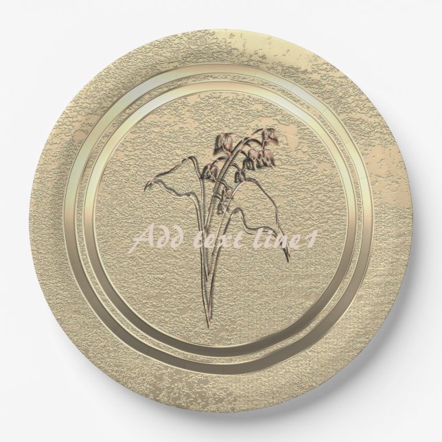 Gold Holiday Season Vibe Paper Plate (Front)