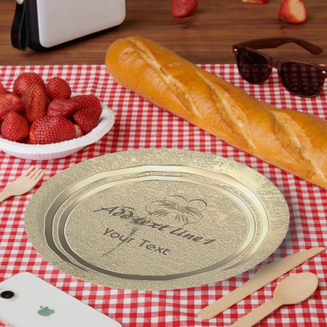 Gold Holiday Season Vibe Paper Plate (Picnic)