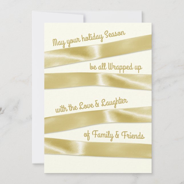 Gold Holiday Trimmings Photo Greeting Card (Front)