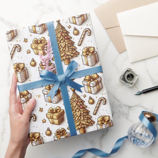 Gold Holiday  Wrapping Paper (Gifting)