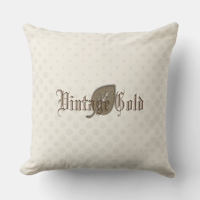 Gold Holidays Vibe Throw Pillow (Front)