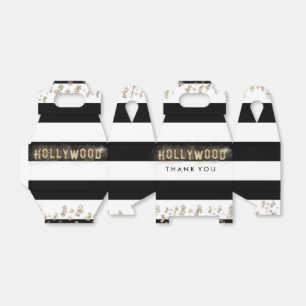 Gold Hollywood Black & White Stripes Favour Boxes
