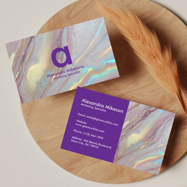 Gold Holographic Marble Business Card (Creator Uploaded)