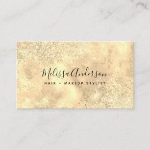 Gold Holographic Opal Stone Glitter Business Card