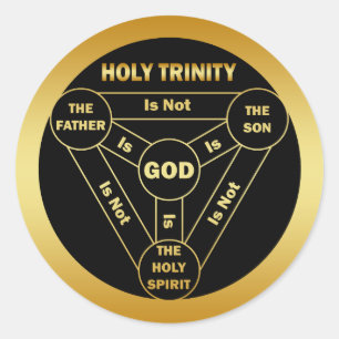 GOLD HOLY TRINITY SHIELD CLASSIC ROUND STICKER