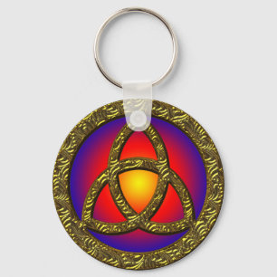 GOLD HOLY TRINITY SYMBOL KEYCHAIN