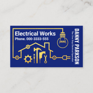 Gold Home Electrical Circuit Business Card