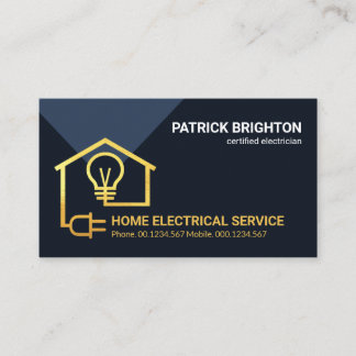 Gold Home Electrical Circuit Wiring Electrician Business Card