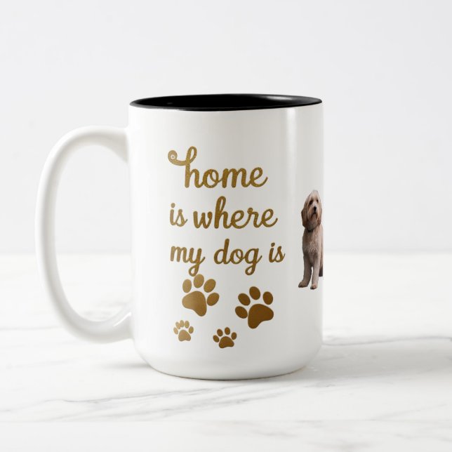 Gold Home Is Where My Dog Is Mug – Luxe Dog Lover  (Left)