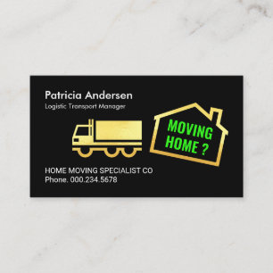 Gold Home Moving Truck Driver Business Card