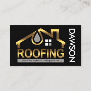 Gold Home Roof Roofing Repair Business Card