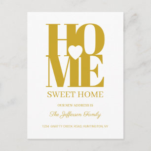 Gold Home Sweet Home Moving Faire-part Carte posta