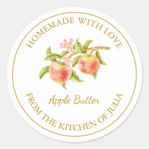 Gold Homemade Apple Butter Label White