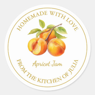 Gold Homemade Apricot Jam Label White