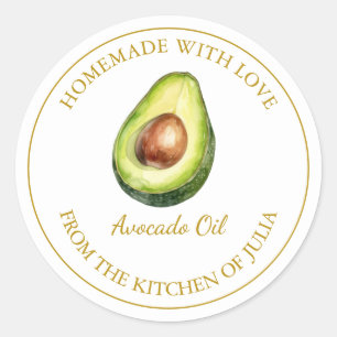Gold Homemade Avocado Oil Label White