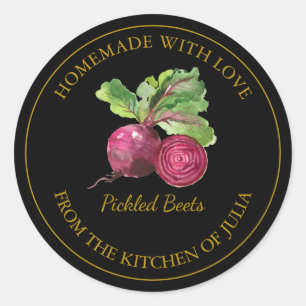 Gold Homemade Beet Root Pickle Label Black