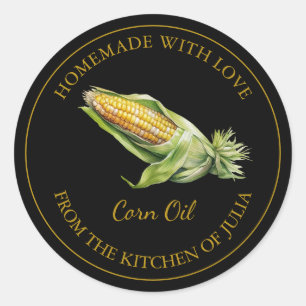 Gold Homemade Corn Oil Label   Black