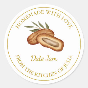 Gold Homemade Date Jam Label White