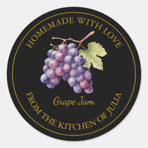 Gold Homemade Grape Jam Label Black