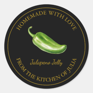 Gold Homemade Jalapeno Jelly Label   Black