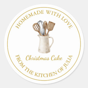 Gold Homemade Kitchen Business Label   White
