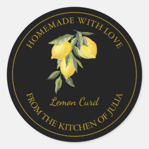 Gold Homemade Lemon Curd Label   Black
