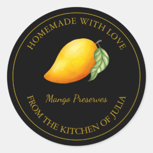 Gold Homemade Mango Preserves Label Black