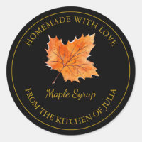 Gold Homemade Maple Syrup Label | Black