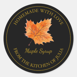Gold Homemade Maple Syrup Label Black