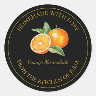 Gold Homemade Orange Marmalade Label   Black