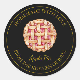 Gold Homemade Pie Label   Black