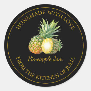 Gold Homemade Pineapple Jam Label Black