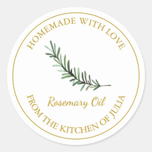 Gold Homemade Rosemary Oil Label White