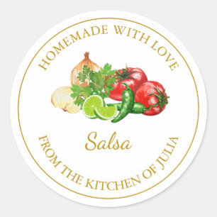 Gold Homemade Salsa Label   White