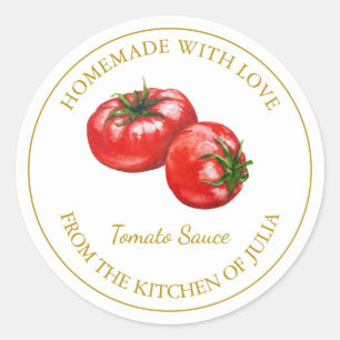 Gold Homemade Tomato Sauce Label   White
