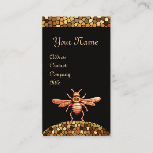 GOLD HONEY BEE / BEEKEEPER BEEKEEPING MONOGRAM BUSINESS CARD