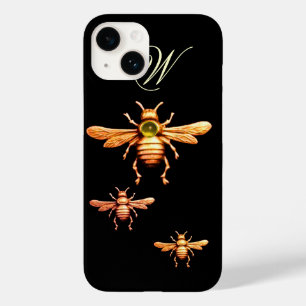 GOLD HONEY BEES, BEEKEEPER MONOGRAM Black Case-Mate iPhone 14 Case