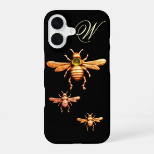 GOLD HONEY BEES MONOGRAM iPhone 16 CASE