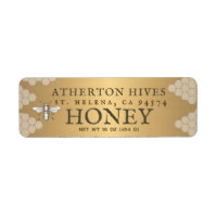 Gold Honey Label with bee - Available in 3 sizes