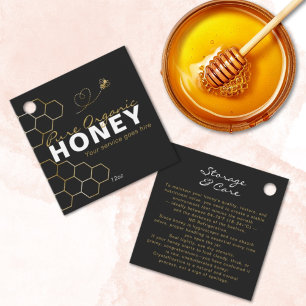 Gold Honeycomb Honey Bees Product Care Insert  Favour Tags