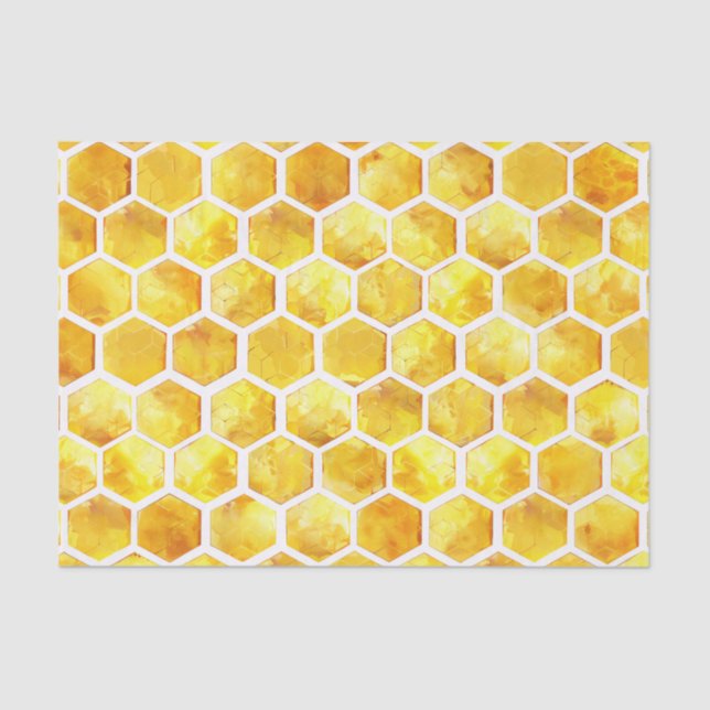 Gold Honeycomb Pattern Decoupage Tissue Paper (Front)