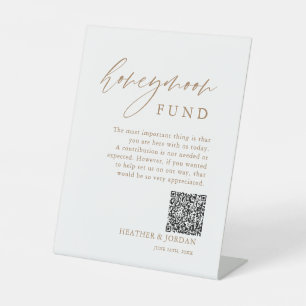 Gold Honeymoon Fund QR Wishing Well Sign