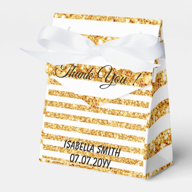Gold Horizontal Glitter Boho Popular Collection Favor Box (Front Side)