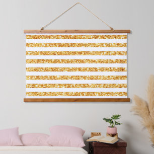Gold Horizontal Glitter Boho Popular Collection Hanging Tapestry