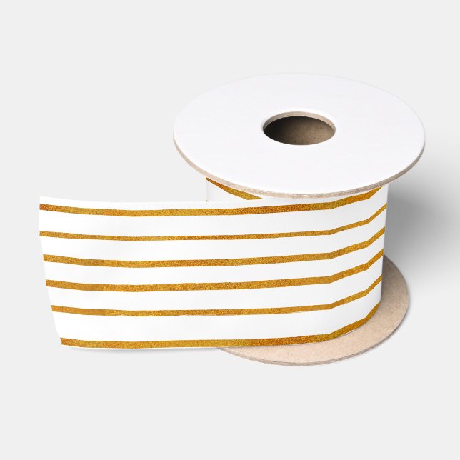 Gold Horizontal Stripes Satin Ribbon (Spool)